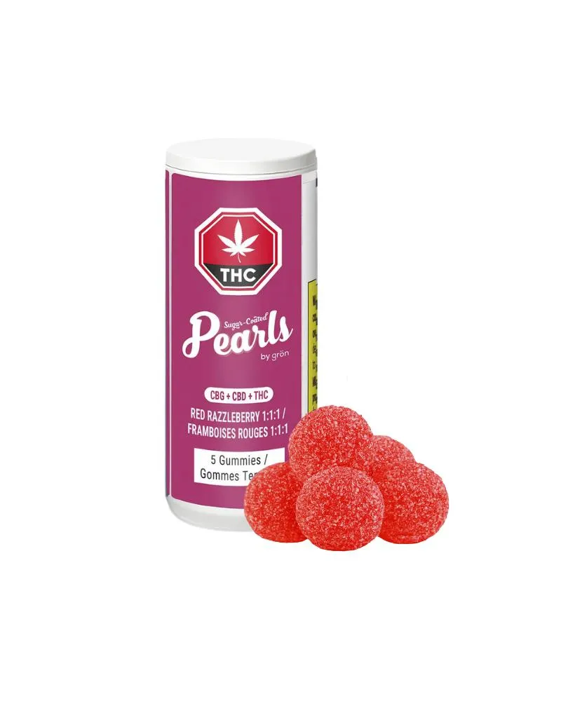 Pearls by gron Pearls by gron - Red Razzleberry 1:1:1 CBG/CBD/THC 5 x 3.5g Soft Chews 17.5g — Edibles