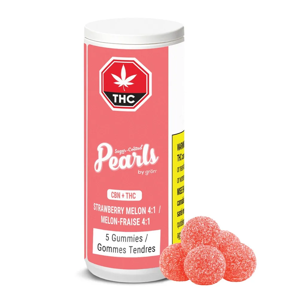 Pearls by gron Pearls by gron - Strawberry Melon CBN4:THC1 5 x 3.5g Soft Chews 17.5g — Edibles