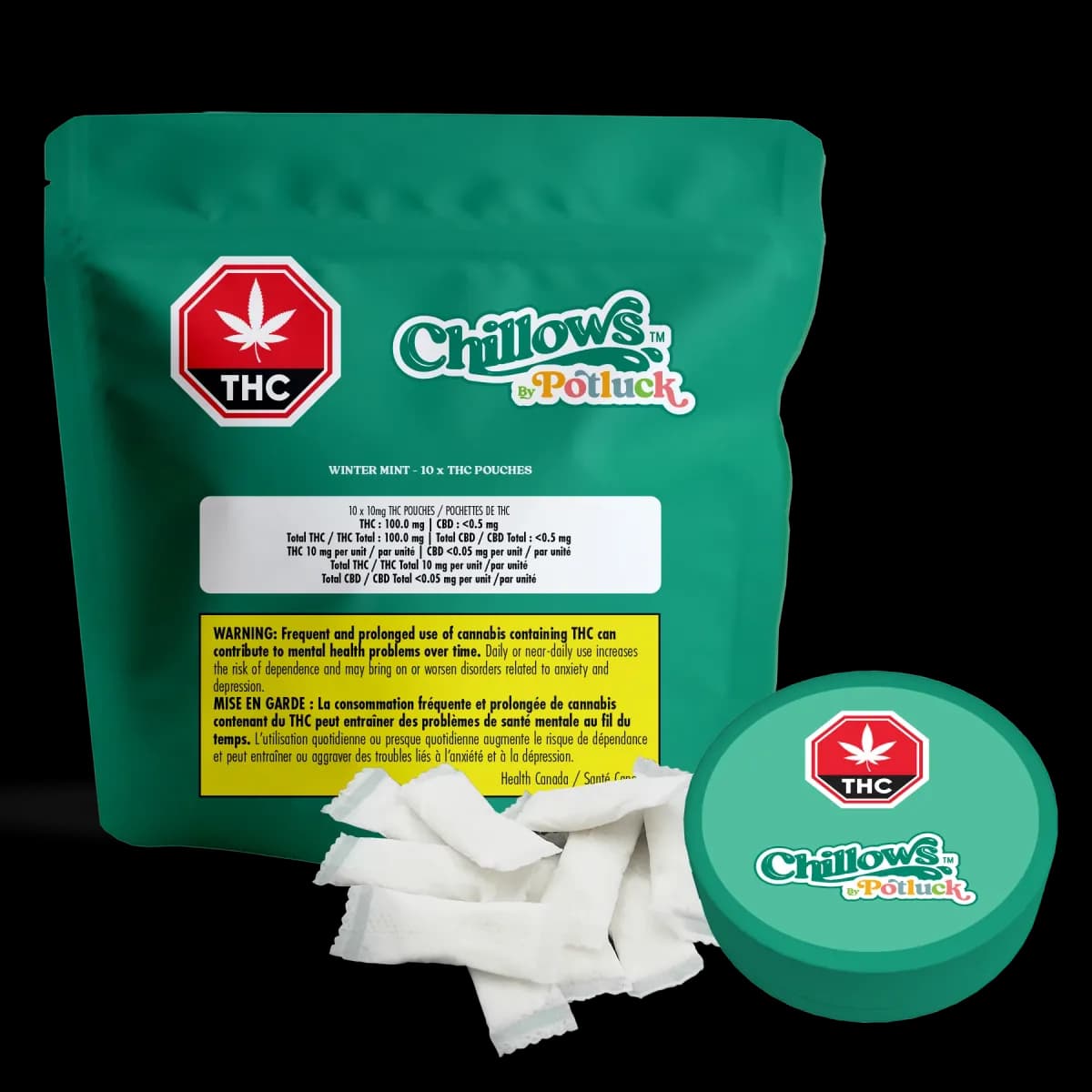 Potluck Potluck - Wintergreen Chillows 10 x 0.7g Pouches 0.470g — Edibles