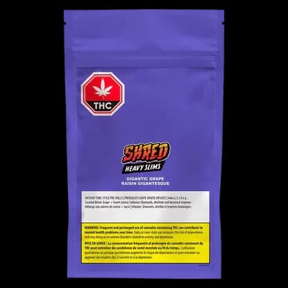 SHRED Gigantic Grape Heavy Slims Indica 5 x 0.4g Pre-Rolls 2g — Infused Pre-Roll
