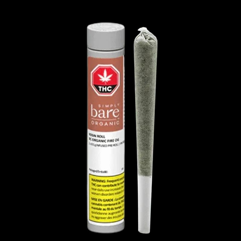 Simply Bare Simply Bare - BC Organic Fire OG 1 x 0.5g Rosin Infused Pre-Roll 0.5g — Infused Pre-Rolls
