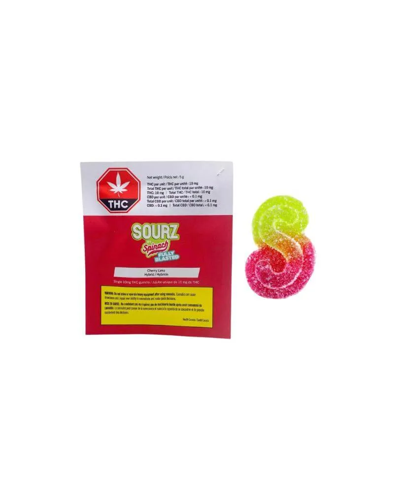 SOURZ by Spinach Fully Blasted Cherry Lime 1 x 5g Soft Chew 5g — Edible