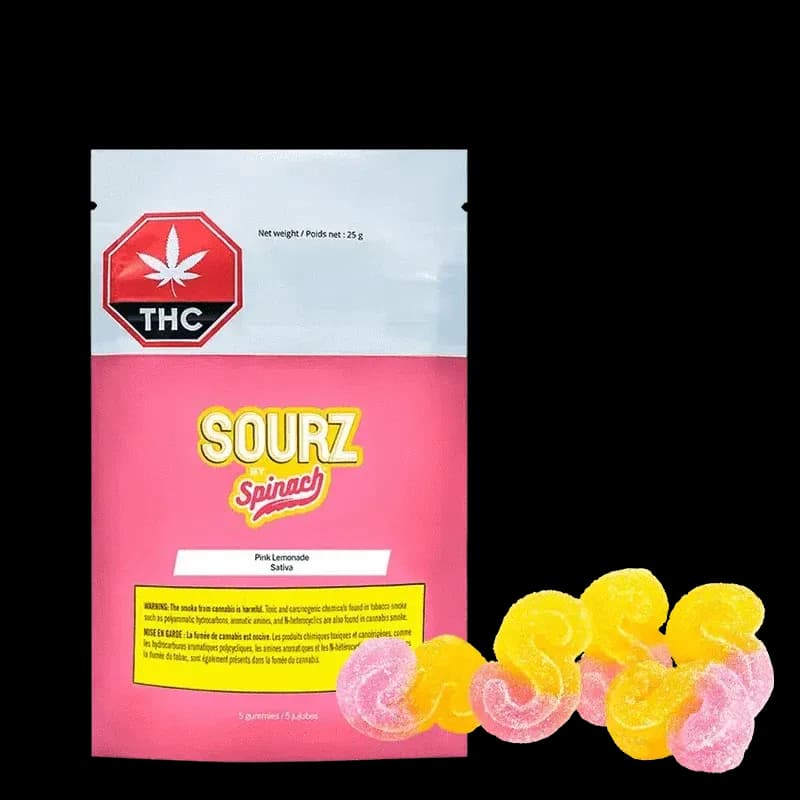 SOURZ by Spinach Pink Lemonade 5 x 5g Soft Chews 25g — Edible