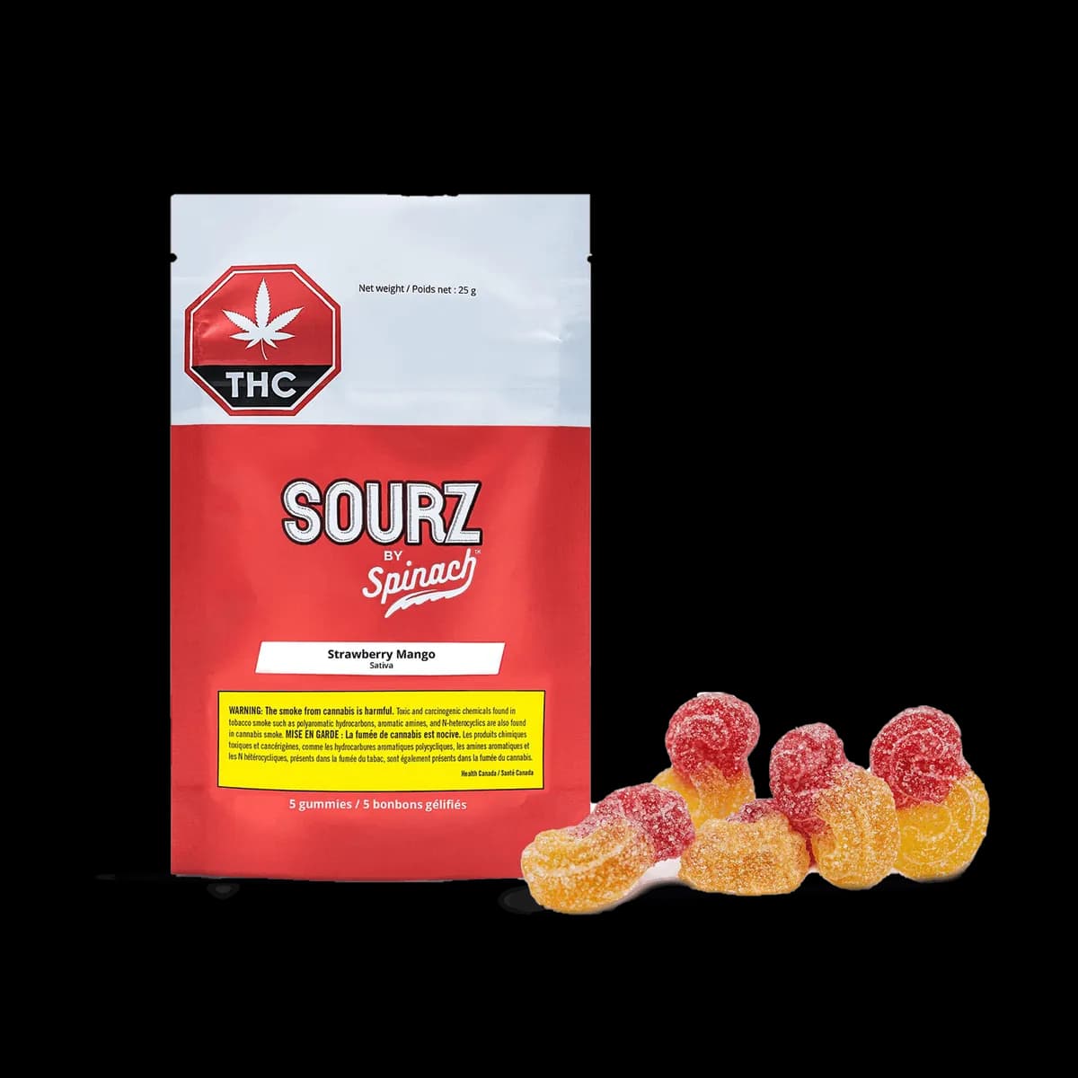Spinach SPINACH SOURZ STRAWBERRY MANGO SOFT CHEWS 25g — Edible