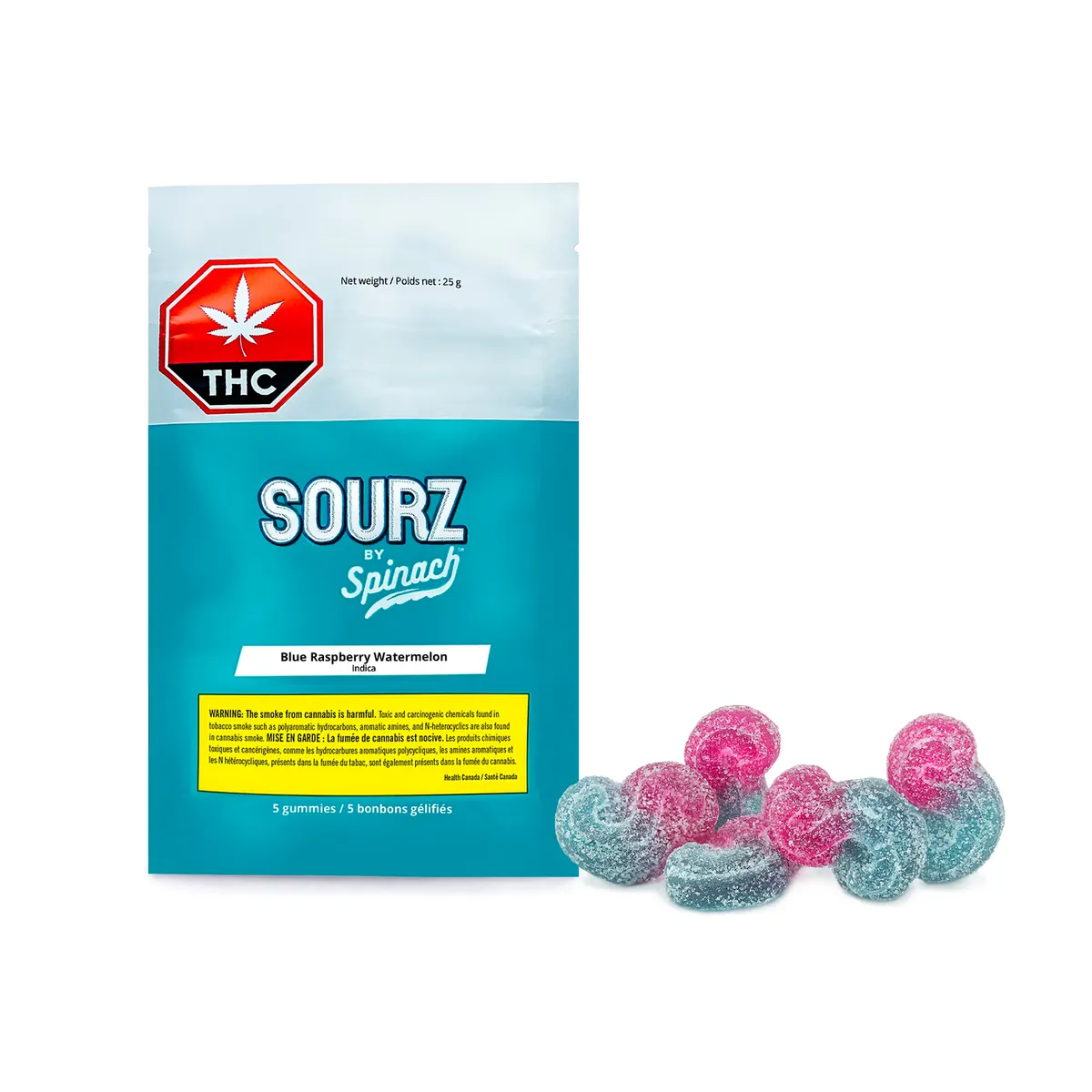 Spinach Spinach Blue Raspberry Watermelon Soft Chews 5 x 5 g — Edible