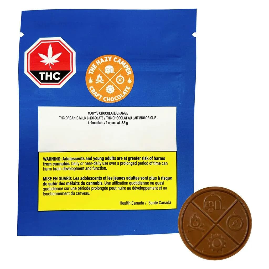 The Hazy Camper The Hazy Camper - The Hazy Camper Mary's Organic Milk Chocolate Orange THC 10mg 5.5g chocolate 5.5g — Edibles