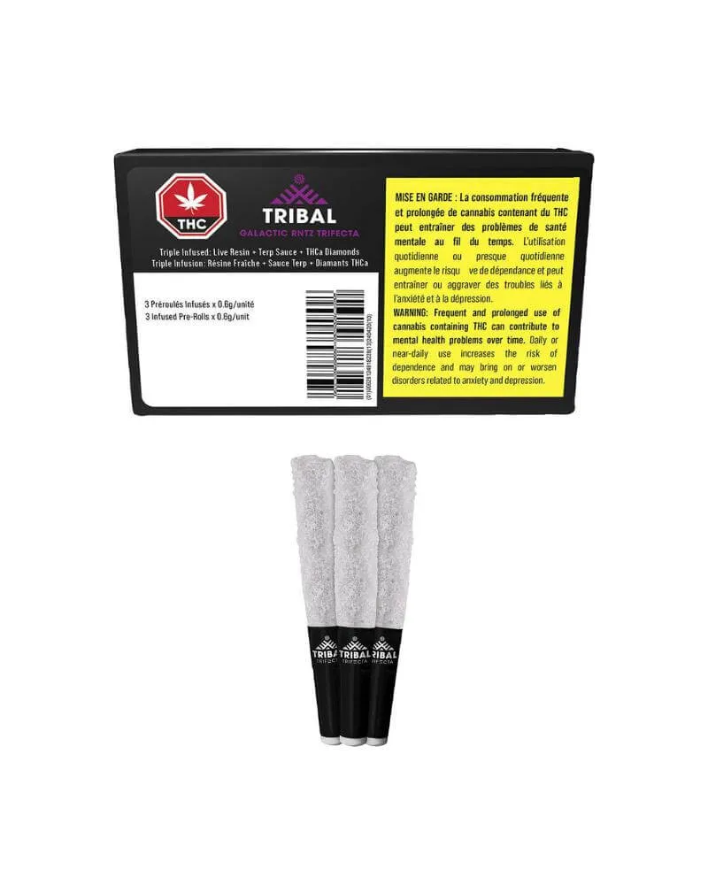 Tribal Galactic Runtz Trifecta 3 x 0.6g Pre-Rolls 1.8g — Infused Pre-Roll