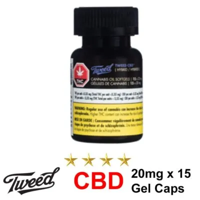 Tweed Twd. CBD Softgels 20 mg x 15 Caps 2.3g — Capsule or Soft Gel
