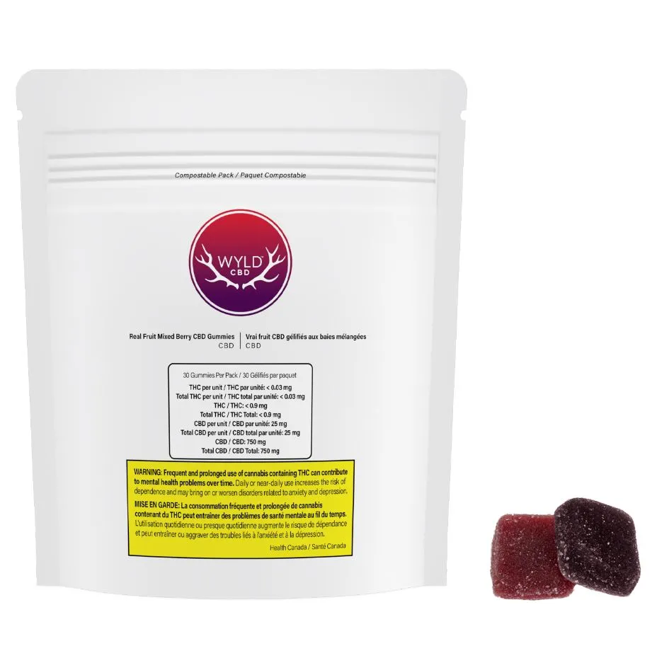 Wyld CBD Wyld CBD - Mixed Berry 750mg CBD 30 x 4g Soft Chews 1g — Edibles