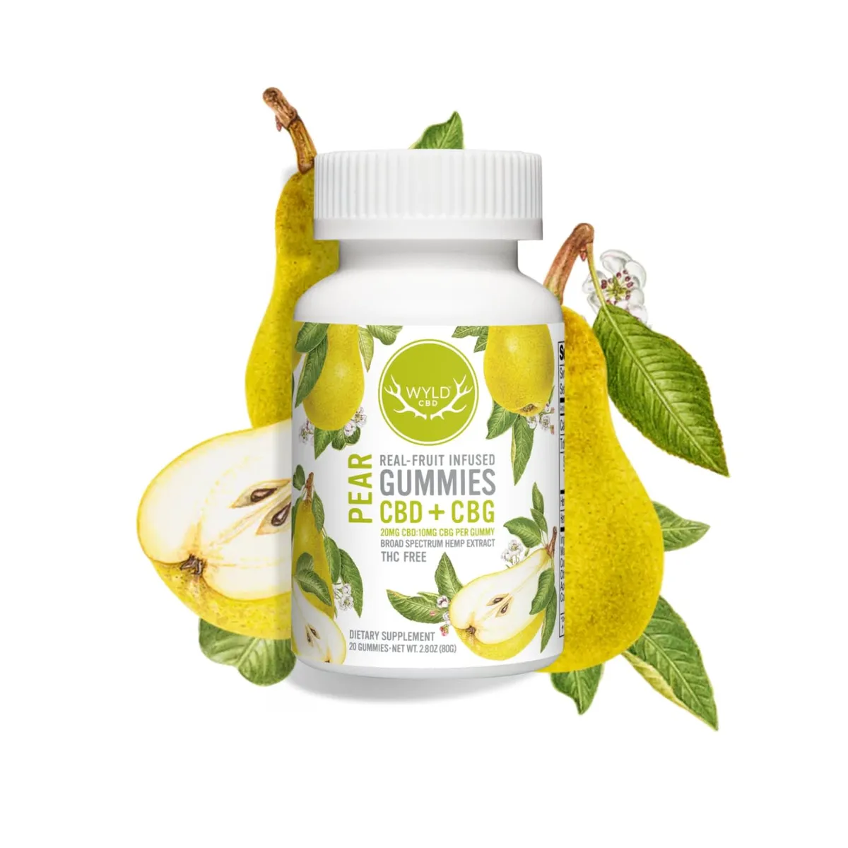 Wyld CBD Wyld CBD - Pear 600mg CBD: 300mg CBG 30 x 4g Soft Chews 1g — Edibles