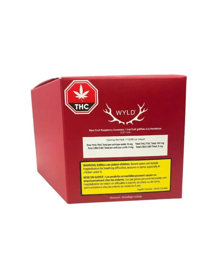Wyld Wyld - Multipack of 10 Wyld Raspberry THC (100mg THC) Soft Chews 40g — Edibles