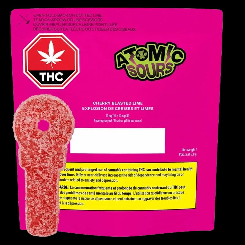 XMG Atomic Sours XMG Atomic Sours - XMG Atomic Sours Cherry Blasted Lime 1x5.8g soft chew 5.8g — Edibles