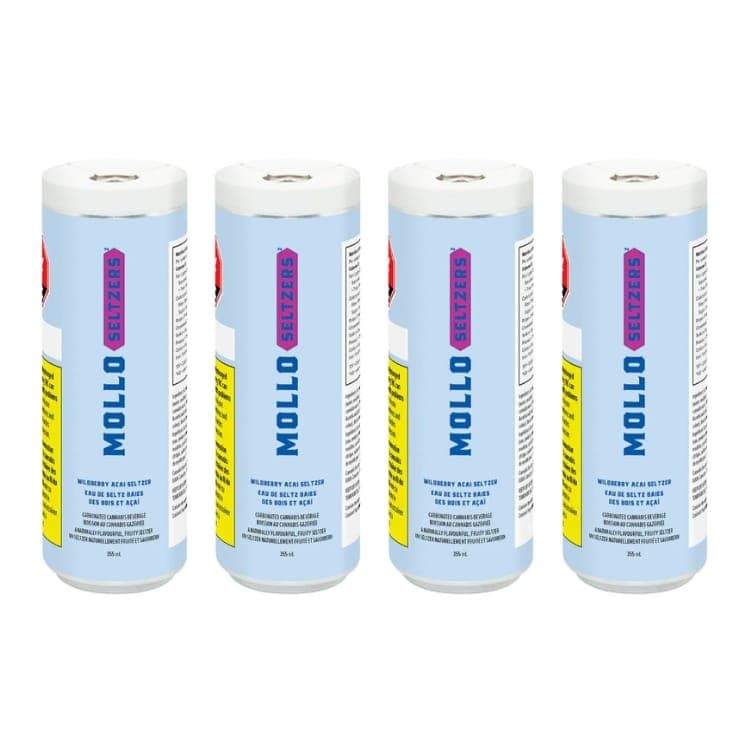Mollo Seltzers - Multipack of 4 Mollo Wildberry Acai Seltzer 355ml Sparkling Beverage by Mollo Seltzers - Beverages