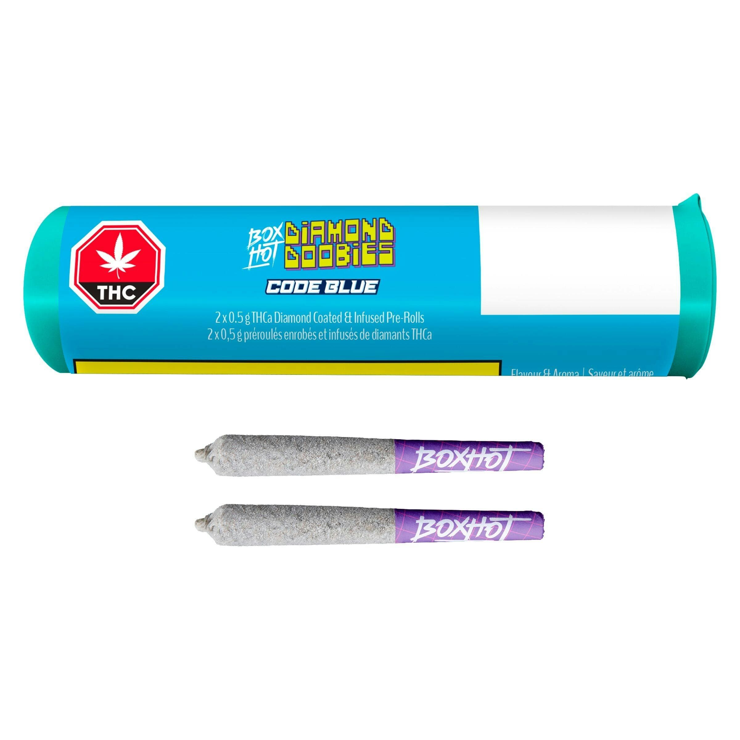 Boxhot Diamond Doobies Code Blue by BOXHOT - Infused Pre-Rolls