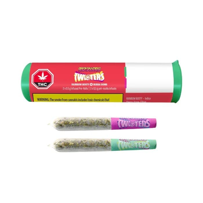 Bubba Bomb + Rainbow Booty Twisters Infused Pre-Rolls 2x0.5g by RIZZLERS - Infused Pre-Rolls
