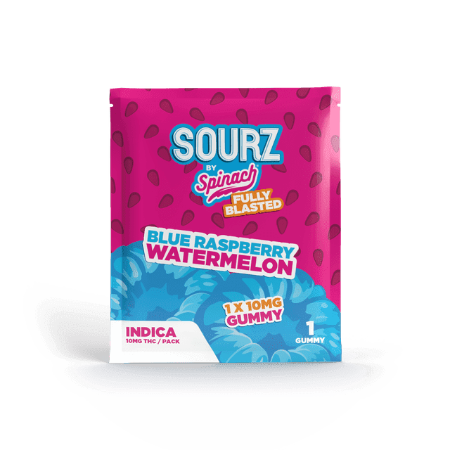 Fully Blasted Blue Raspberry Watermelon 1pc by SOURZ by Spinach - Edibles