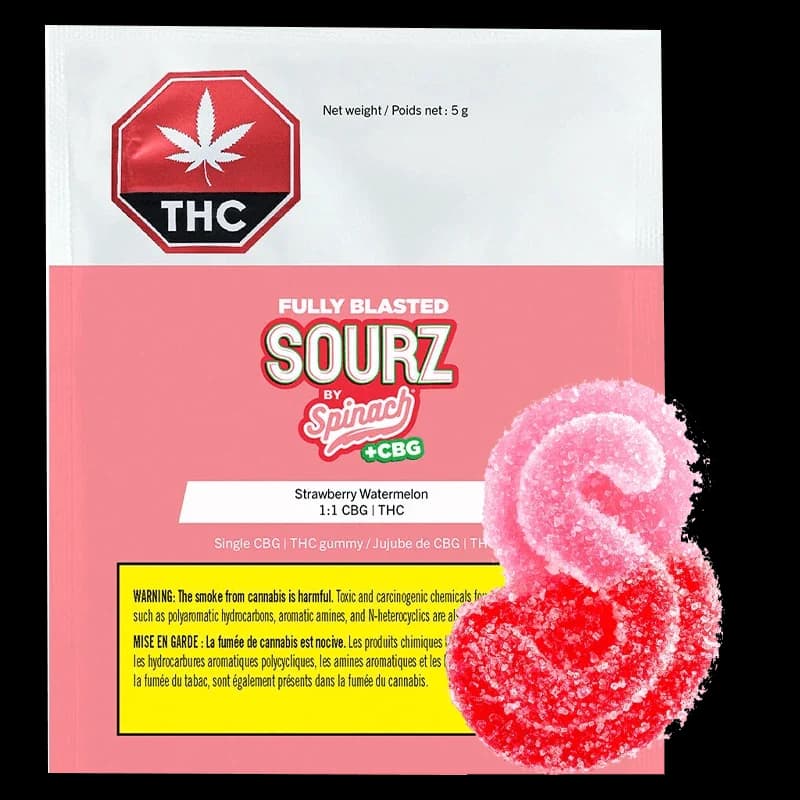 Fully Blasted Strawberry Watermelon 1:1 CBG | THC 1pk soft chew