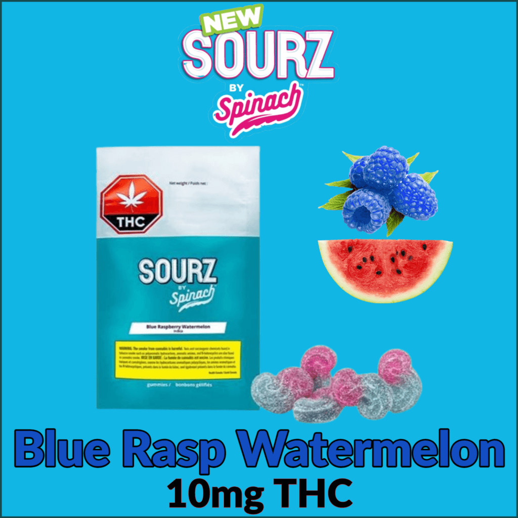 Fully Blasted Blue Raspberry Watermelon Gummies - 5 Pack by SOURZ by Spinach - Edibles