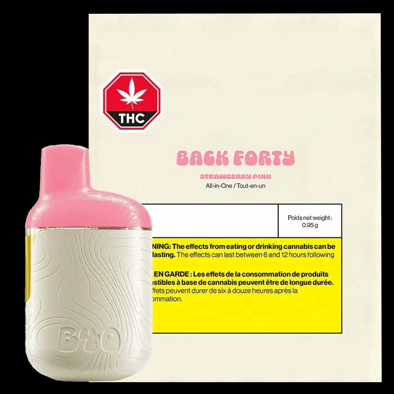 Strawberry Pink All-In-One Vape by Back Forty - Vape Carts
