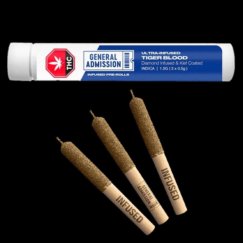Tiger Blood Diamond Infused Pre-Rolls 3x0.5g by General Admission - Infused Pre-Rolls