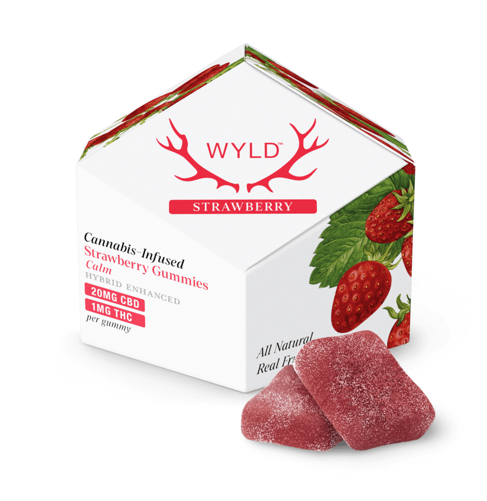 Real Fruit Strawberry 20:1 CBD:THC Soft Chews (Hybrid) by Wyld - Edibles