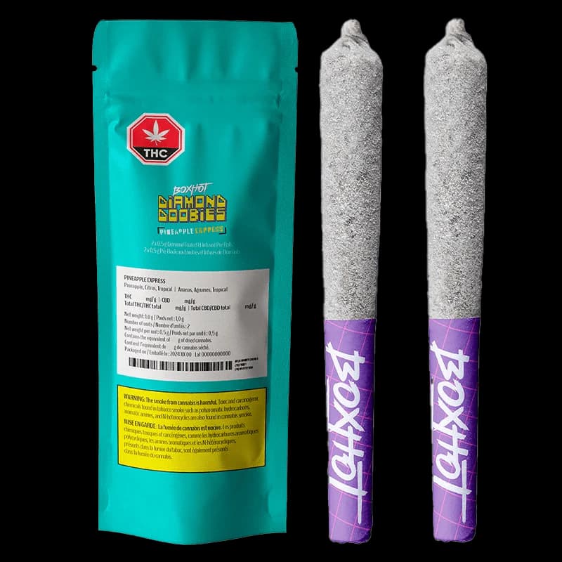 Diamond Doobies - Pineapple Express Infused Pre-rolls 2 x 0.5g by BOXHOT - Infused Pre-Rolls