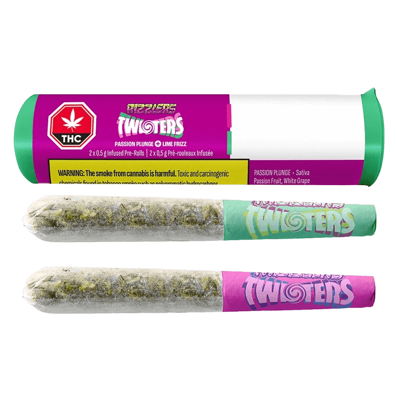 Passion Plunge & Lime Frizz Infused Pre-Rolls 2 x 0.5g by RIZZLERS - Infused Pre-Rolls