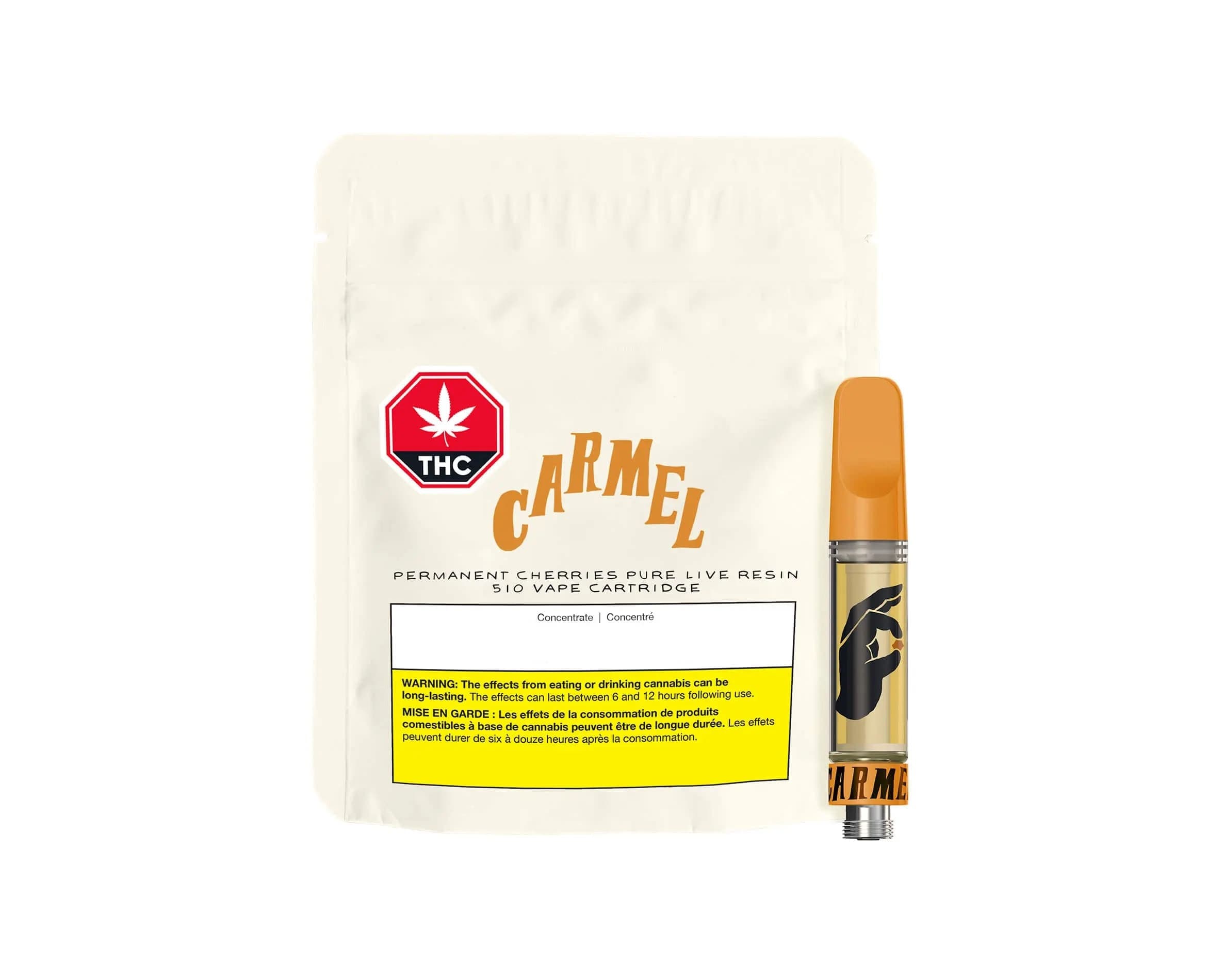 Permanent Cherries Pure Live Resin 510 Cart by Carmel - Vape Carts