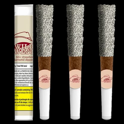 Wild West - 60+ Strawberry Stampede Diamonds Dipped Blunts 3 x 0.5g by Wild West - Infused Pre-Rolls