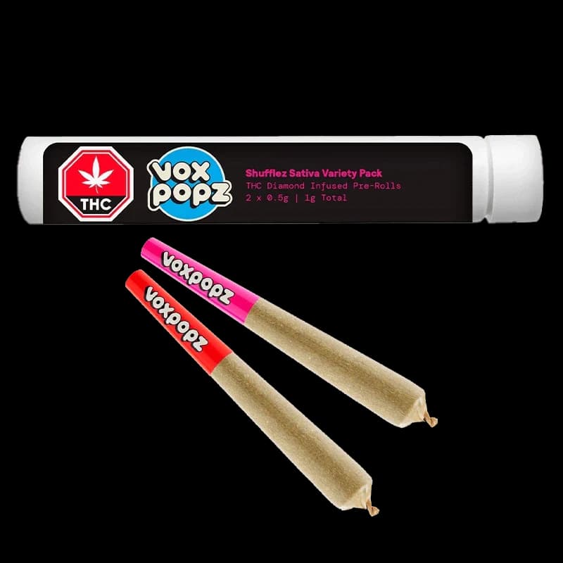 Vox Popz Vox Popz - Shufflez Sativa 2 x 0.5g Diamond Infused Pre-Rolls 1g — Infused Pre-Rolls