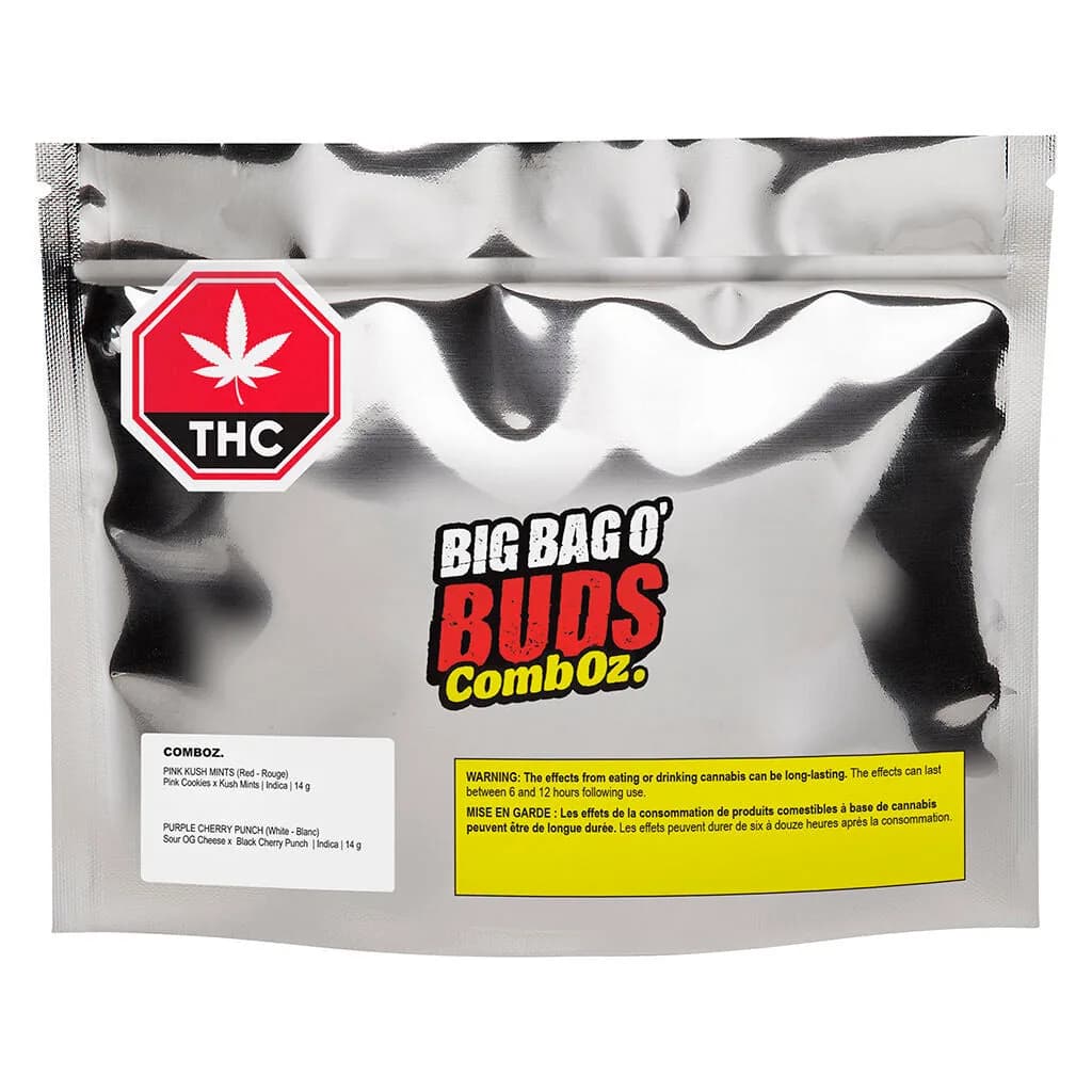 Big Bag O' Buds Big Bag O' Buds - Comboz Pink Kush Mints & Purple Cherry Punch 2 x 14g Dried Flower 28g — Flower