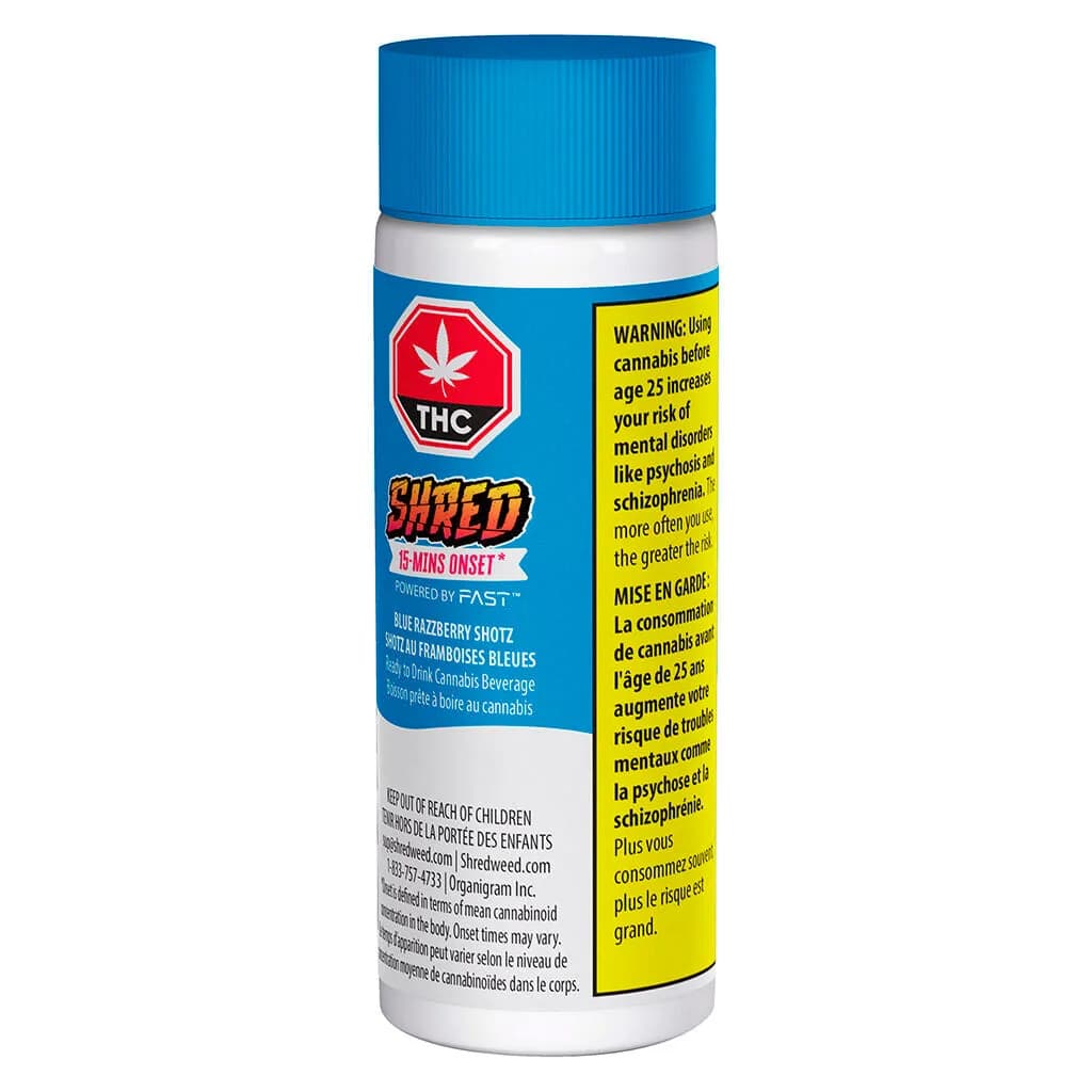 SHRED Blue Razzleberry Shotz 65g — Beverages