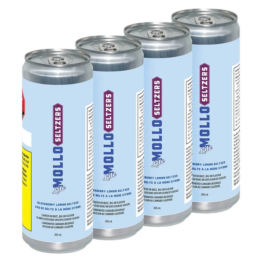 Mollo Lite Blackberry Lemon Seltzer 4-Pack 1420g — Beverages