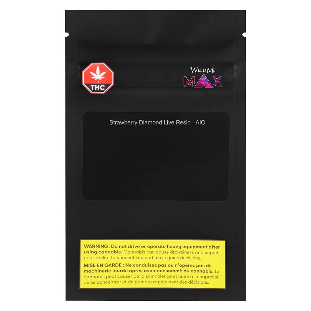 Weed Me Max Weed Me Max - Weed Me Max Strawberry Cough Diamond Live Resin 1g Disposable Vape 1g — Vape Carts