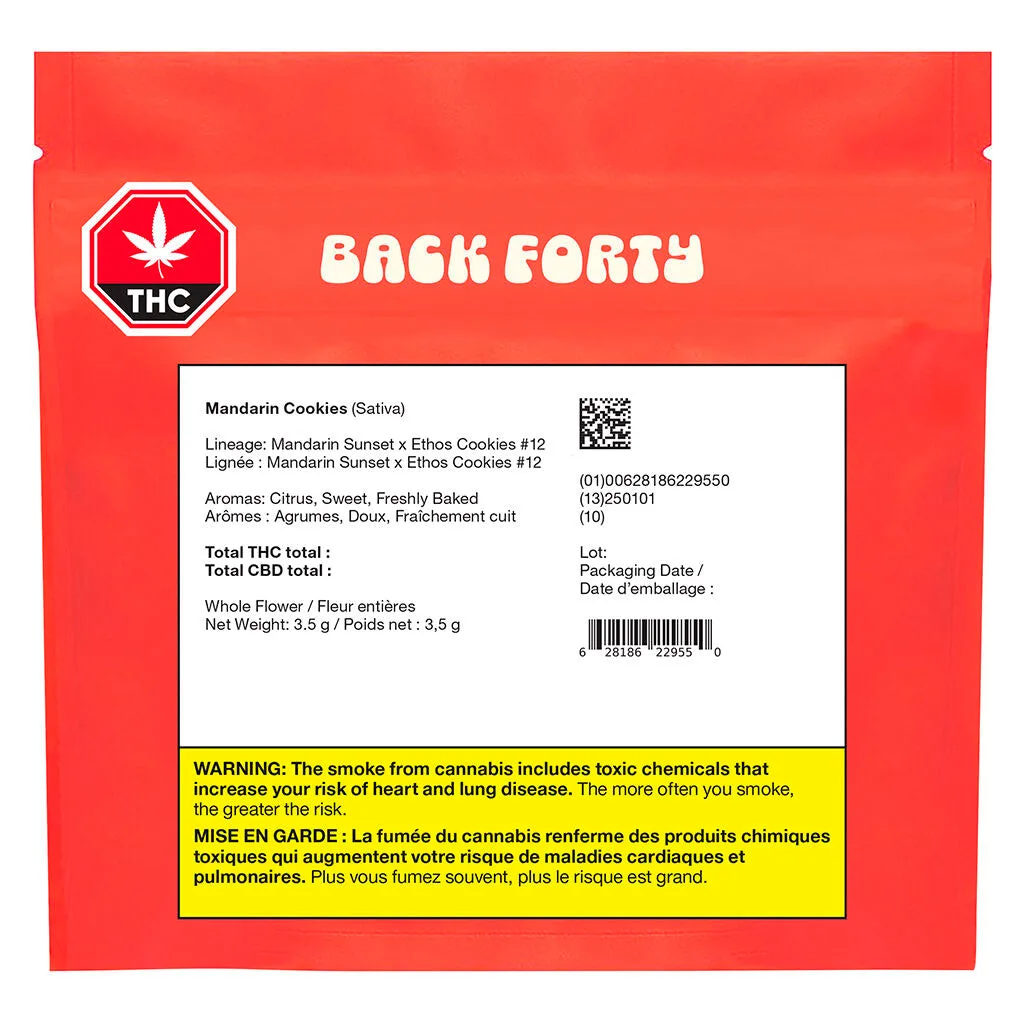 Back Forty BACK FORTY MANDARIN COOKIES 3.5 G DRIED FLOWER 3.5g — Flower