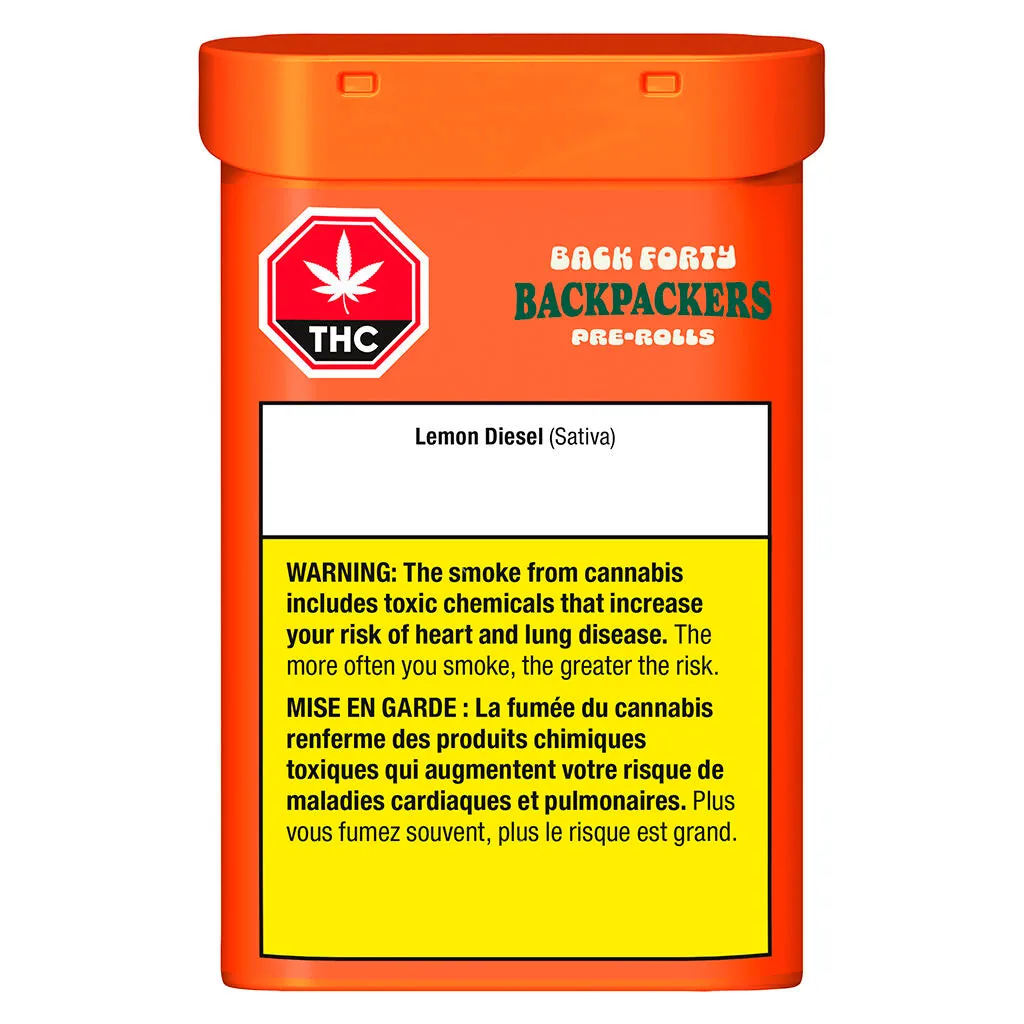 Back Forty Back Forty - Backpackers Lemon Diesel 10 x 0.75g Pre-Rolls 7.5g — Pre-Rolls
