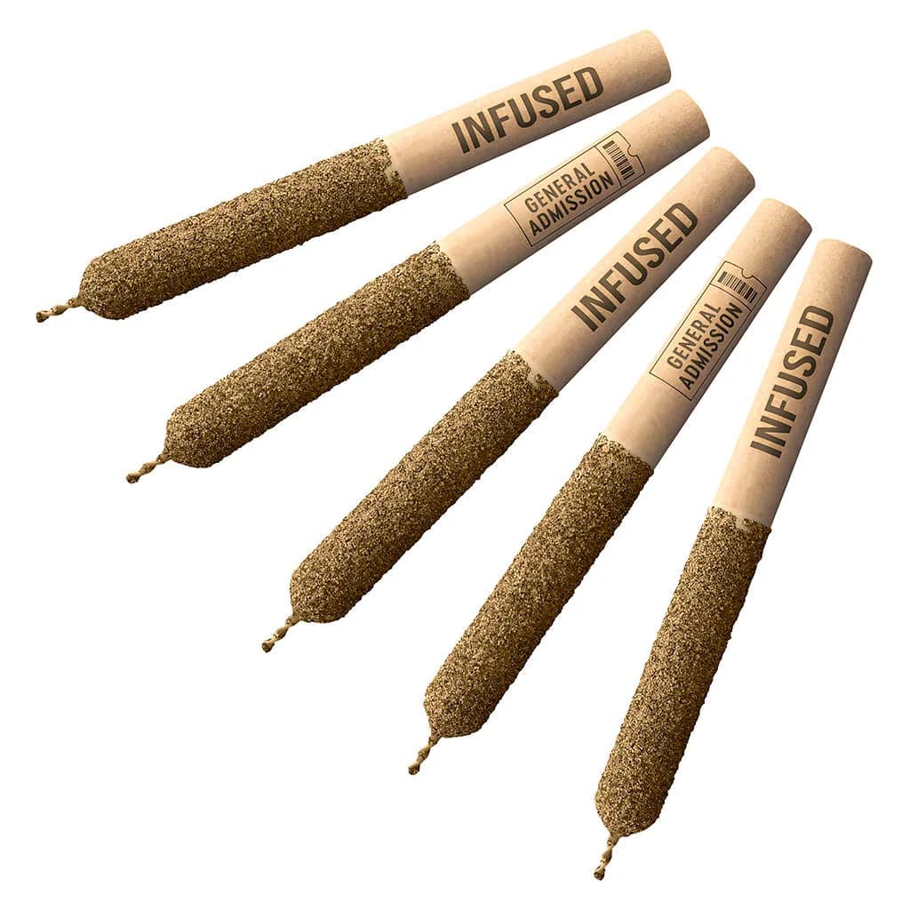 General Admission Peach Rizz Infused Pre-Rolls 5x0.5g 2.5g — Infused Pre-Rolls