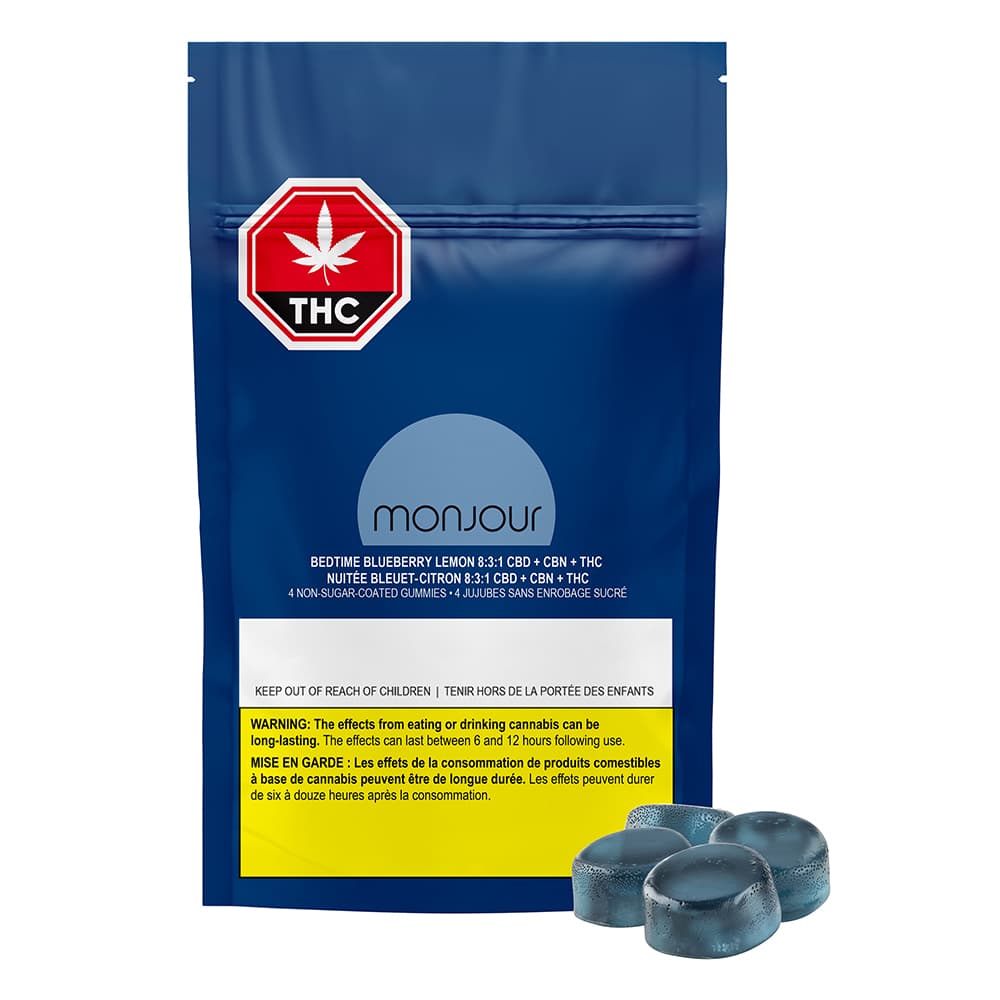 Monjour Bare - Monjour Bare CBN Bedtime Blueberry Lemon Soft Chews 4x4.5g by Monjour Bare - Edibles