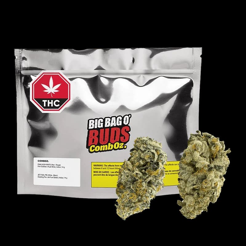 Big Bag O' Buds - Comboz Pink Kush Mints + Jet Fuel Pie Indica 2 x 14g Dried Flower by Big Bag O' Buds - Flower
