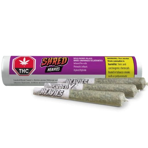 SHRED X - Wild Berry Blaze Heavies 3 x 0.5g Diamond Disty & Terp Infused Pre-Rolls by SHRED X - Infused Pre-Rolls