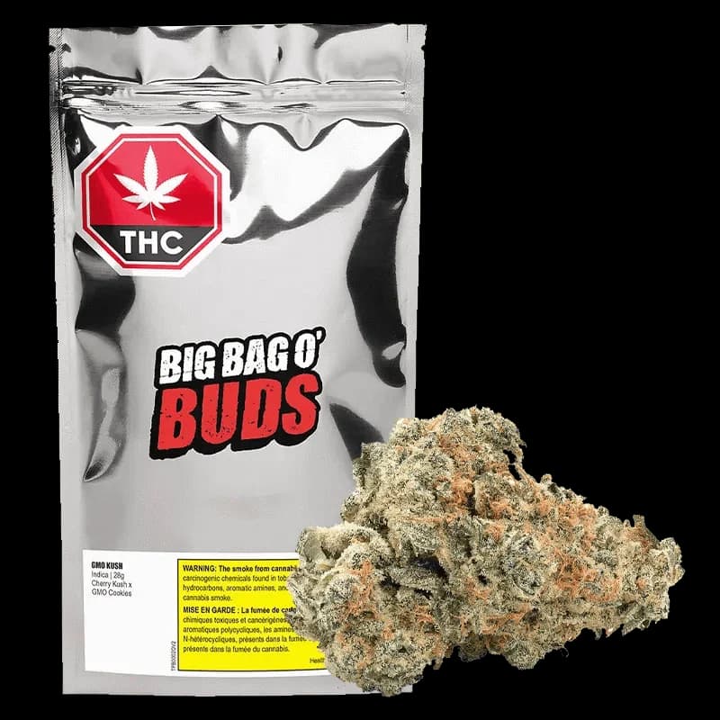 Big Bag O' Buds - Big Bag O' Buds GMO Kush Indica 28g Dried Flower by Big Bag O' Buds - Flower
