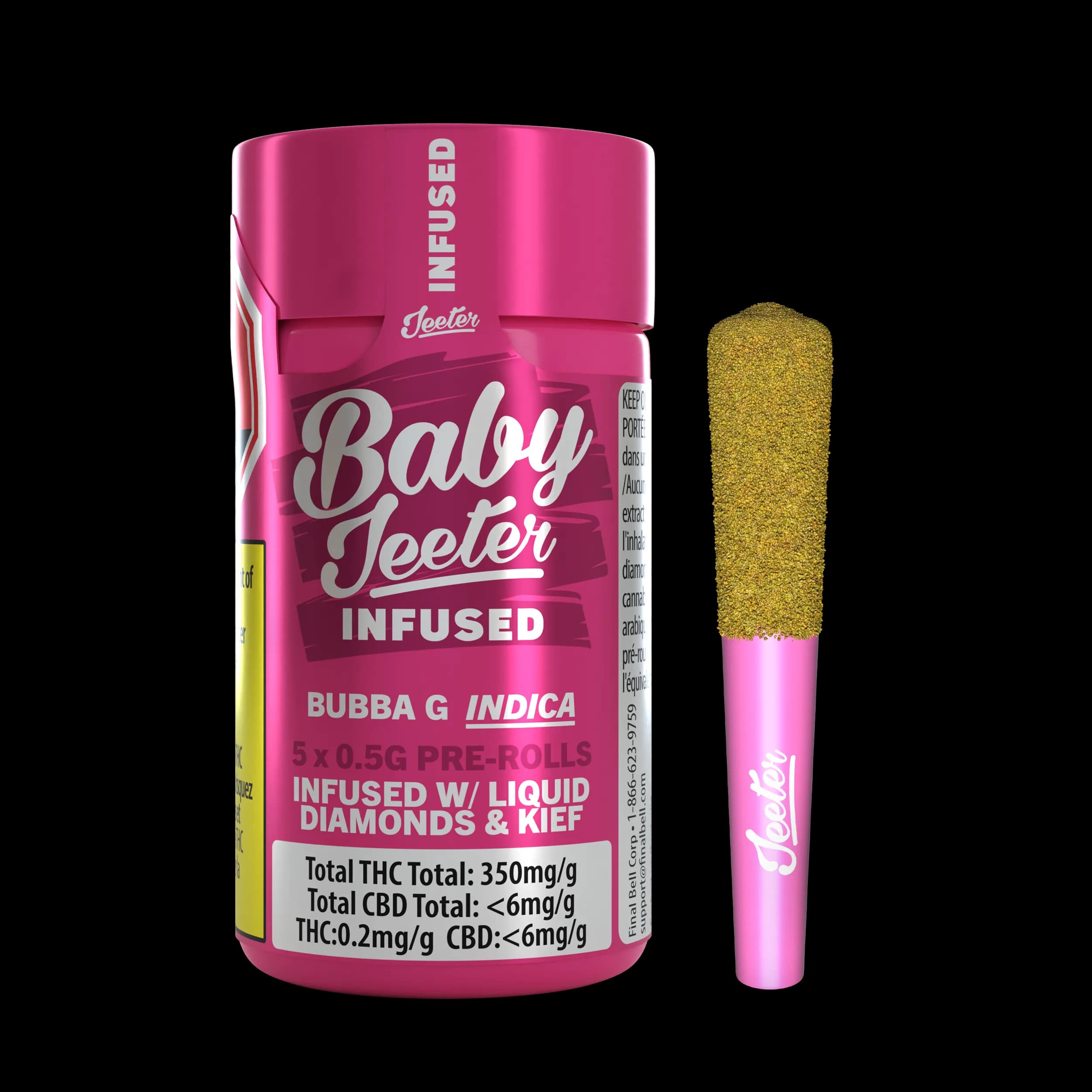 Baby Jeeter Infused Pink Lemon Pre-roll 5x0.5g - Pink Lemon 5 x 0.5g Liquid Diamond Infused Pre-rolls by Jeeter - Infused Pre-Rolls