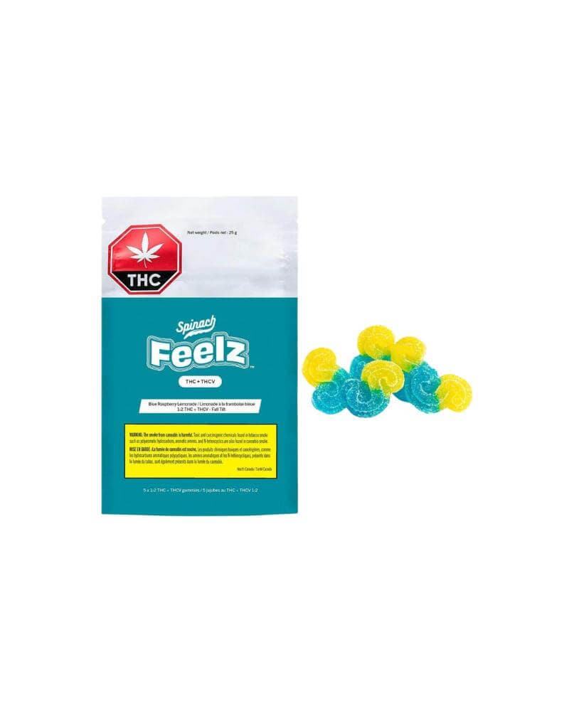 SPINACH FEELZ - Blue Rasp Lemonade THC10:THCV20 5 x 5g Soft Chews by SPINACH FEELZ - Edibles