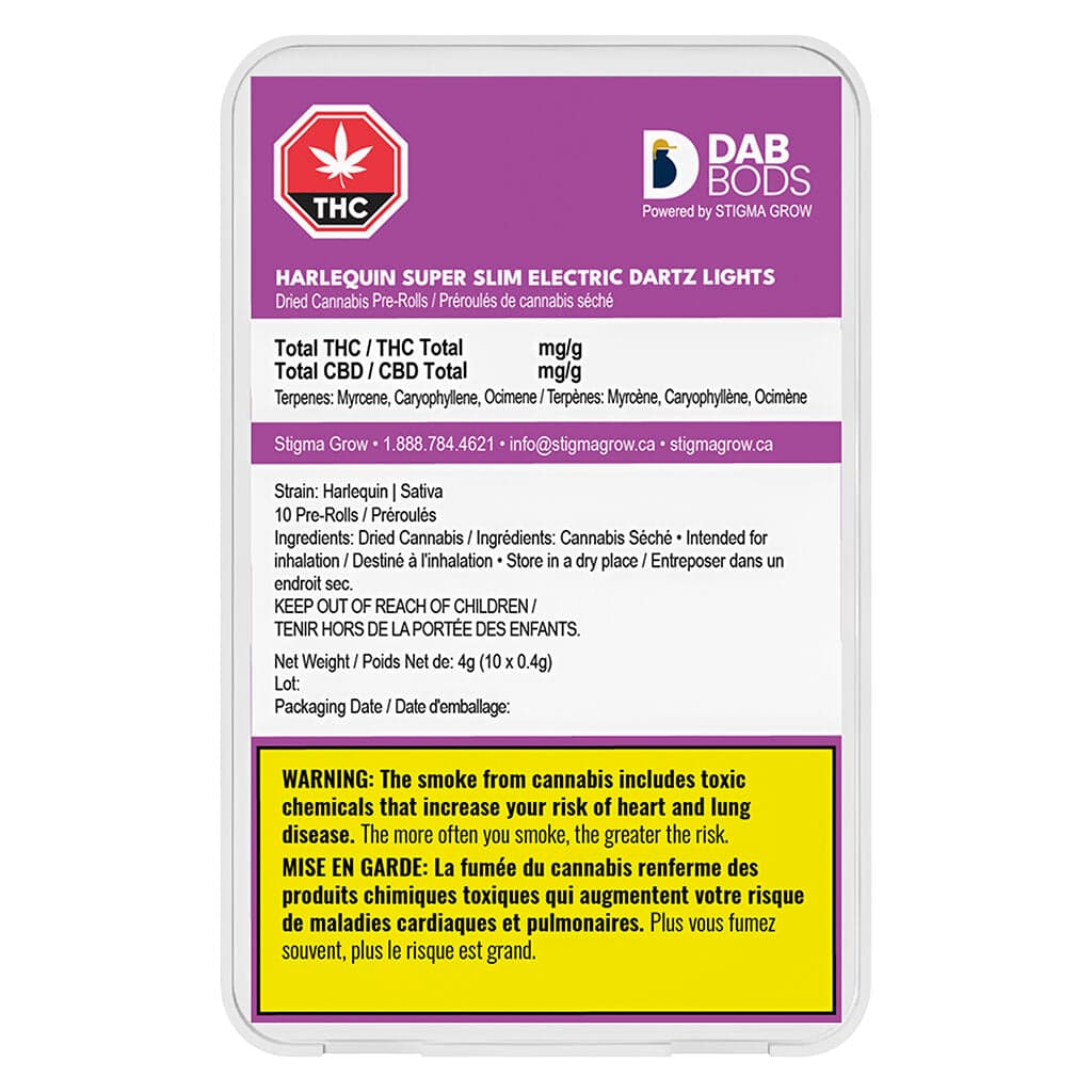 Dab Bods - Harlequin Super Slim Electric Dartz Lights 10 x 0.4g Pre-Rolls by Dab Bods - Pre-Rolls