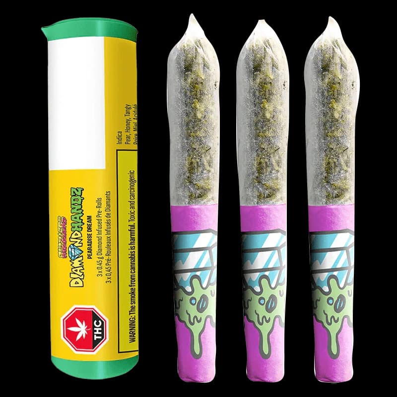 RIZZLERS - Pearadise Dream 3 x 0.45g Diamond Infused Pre-Rolls by RIZZLERS - Infused Pre-Rolls