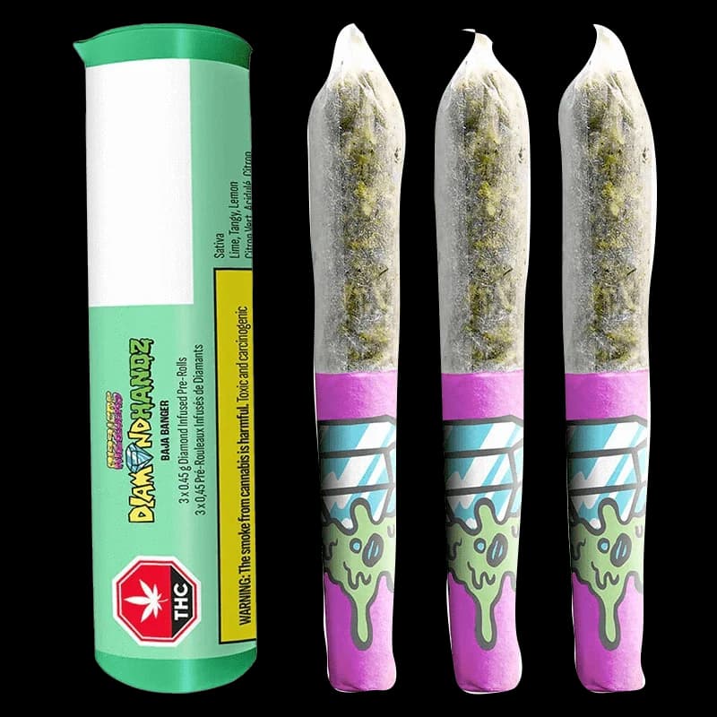 RIZZLERS - Baja Banger 3 x 0.45g Diamond Infused Pre-Rolls by RIZZLERS - Infused Pre-Rolls